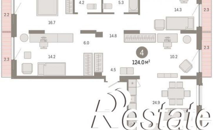 4-комн квартира в новом доме Томская улица, 52 к5,  д. 52 к5