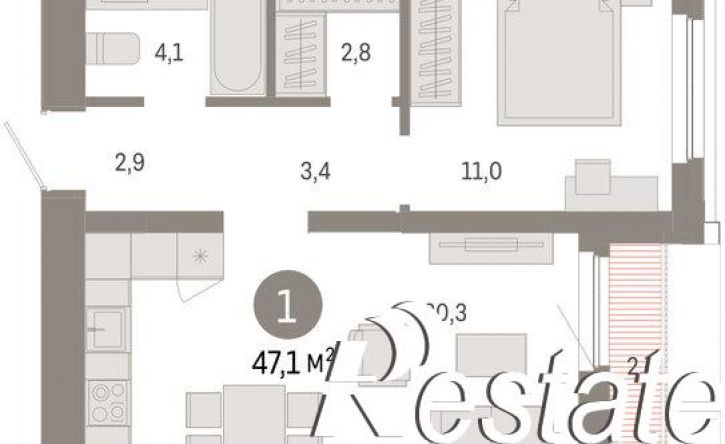 2-комн квартира в новом доме Мысовская улица, 26 к2,  д. 26 к2
