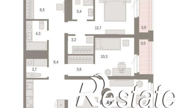 3-комн квартира в новом доме улица Республики, 205 к3,  д. 205 к3