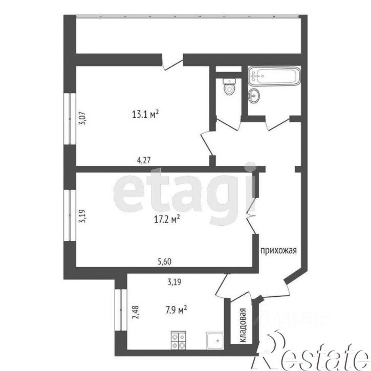 2-комн квартира улица Федюнинского, 3,  д. 3