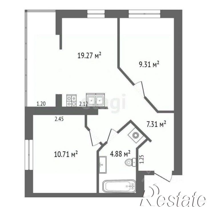 2-комн квартира Краснооктябрьская улица, 14 к3,  д. 14 к3