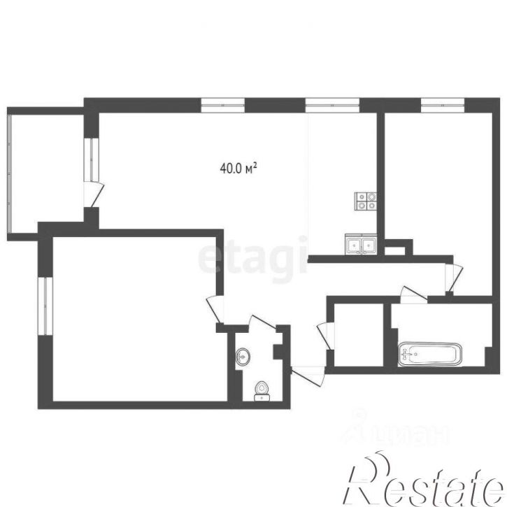 2-комн квартира улица Осипенко, 16,  д. 16
