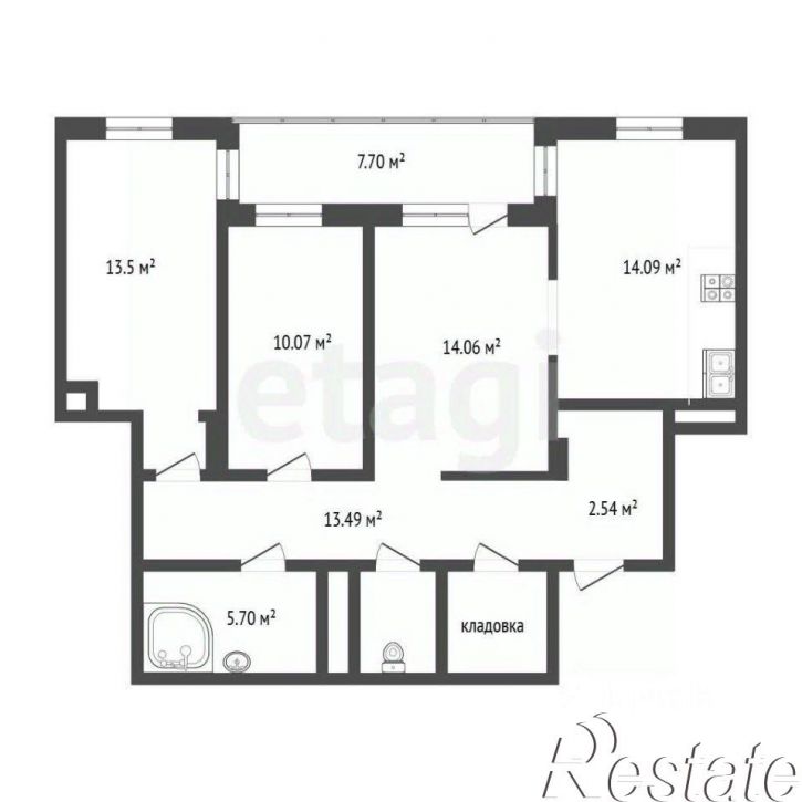 3-комн квартира улица Монтажников, 61,  д. 61
