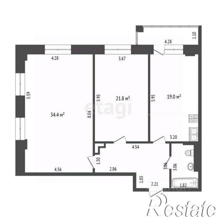 2-комн квартира улица Салтыкова-Щедрина, 58 к3,  д. 58 к3