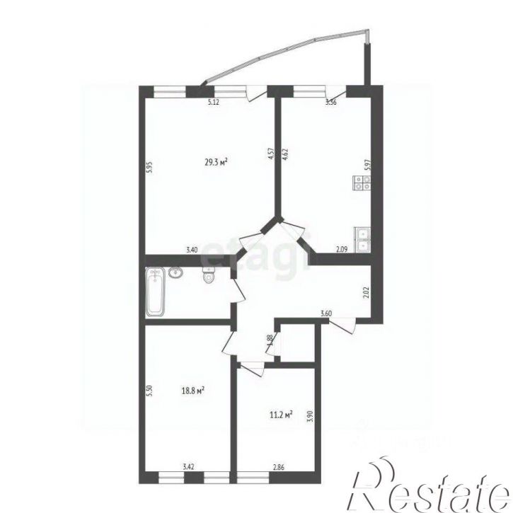 3-комн квартира улица 8 Марта, 2,  д. 2