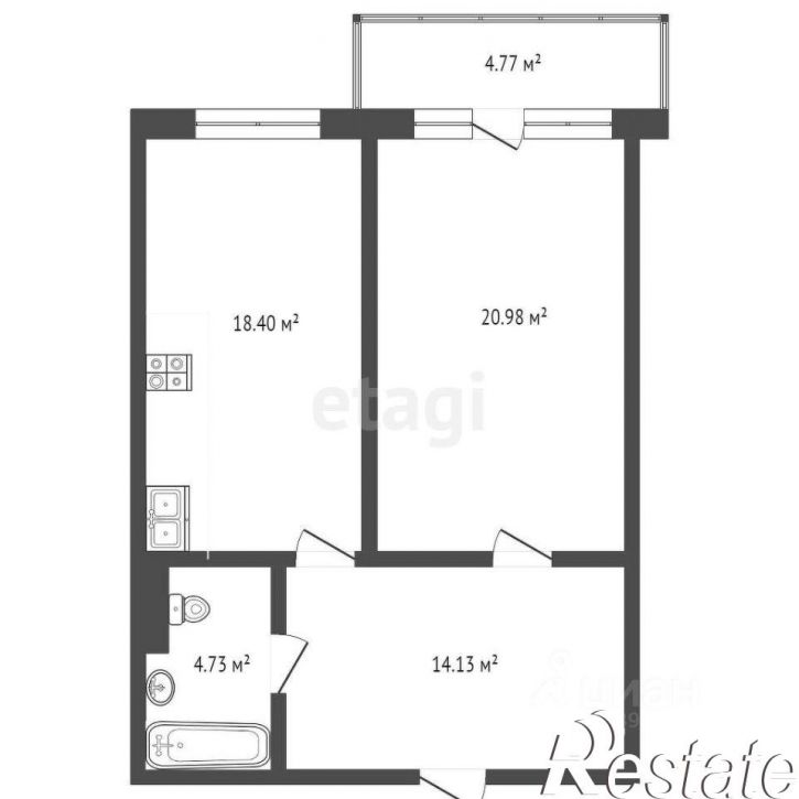1-комн квартира улица Салтыкова-Щедрина, 58 к3,  д. 58 к3