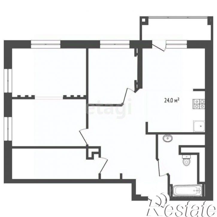 2-комн квартира улица Салтыкова-Щедрина, 58 к3,  д. 58 к3
