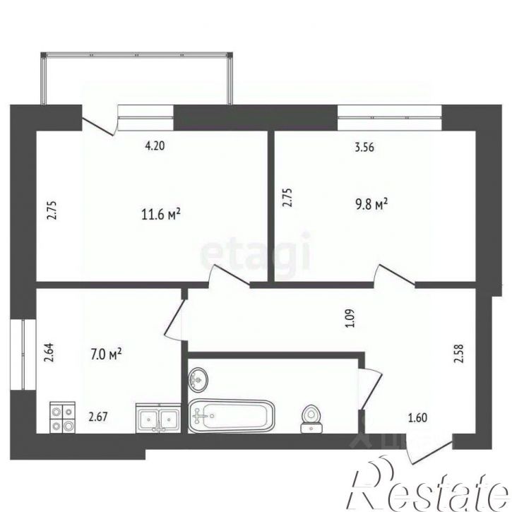 2-комн квартира Казаровская улица, 1/1,  д. 1/1
