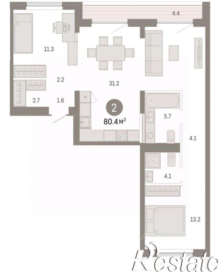 2-комн квартира в новом доме Томская улица, 52 к5,  д. 52 к5