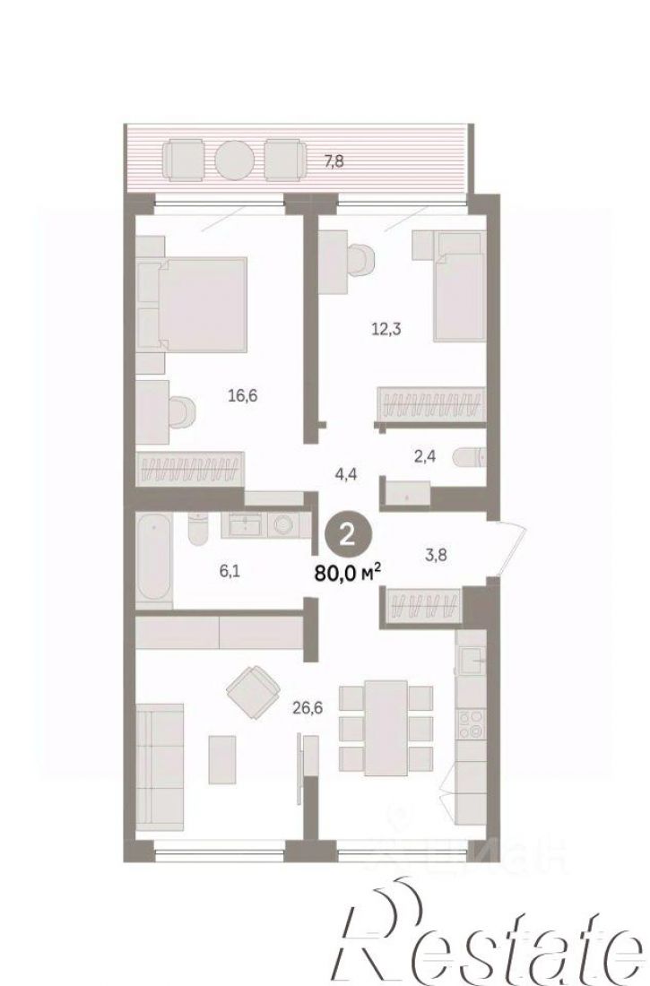 3-комн квартира в новом доме Причальная улица, 11,  д. 11