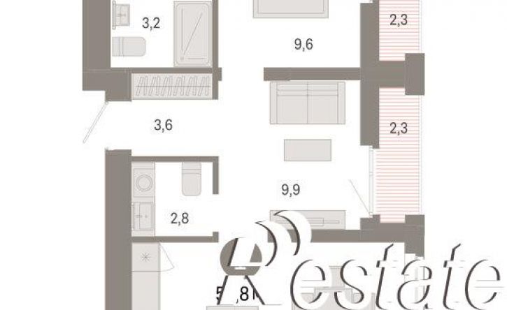 2-комн квартира в новом доме улица Республики, 205 к3,  д. 205 к3