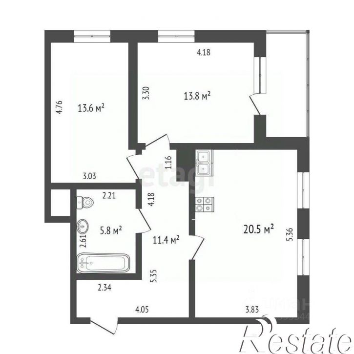 2-комн квартира улица Мельникайте, 38,  д. 38