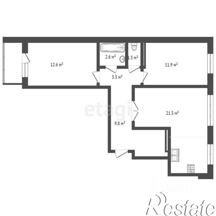 2-комн квартира Западносибирская улица, 28,  д. 28