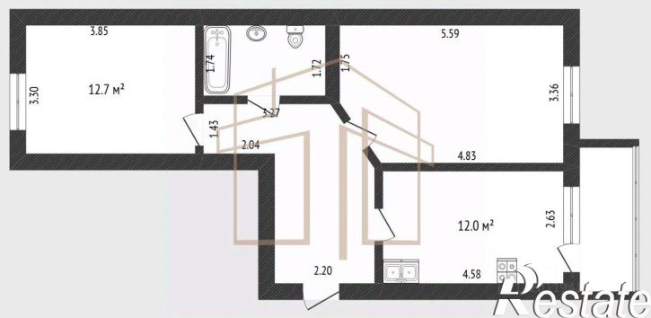 2-комн квартира Московский тракт, 83 к3,  д. 83 к3