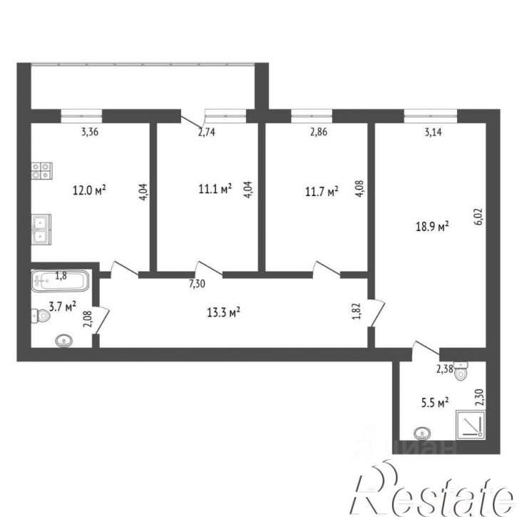 3-комн квартира Заречный проезд, 14,  д. 14