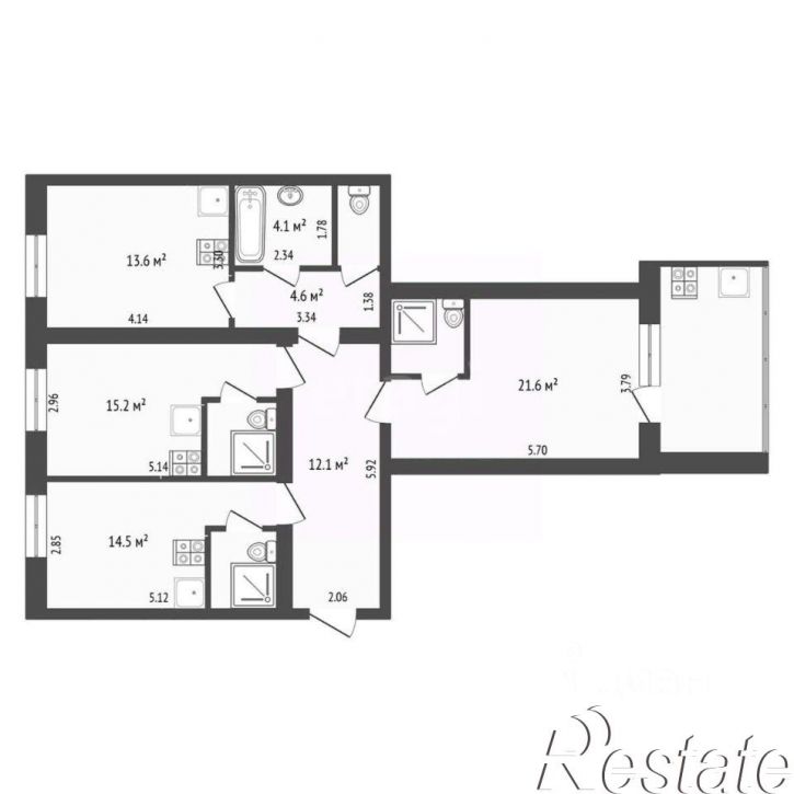 3-комн квартира улица Мельникайте, 109 к1,  д. 109 к1