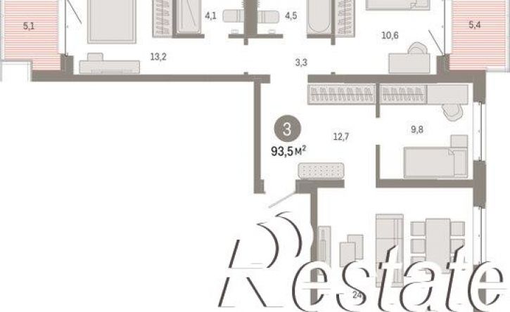 3-комн квартира в новом доме Минская улица, 92 к2,  д. 92 к2