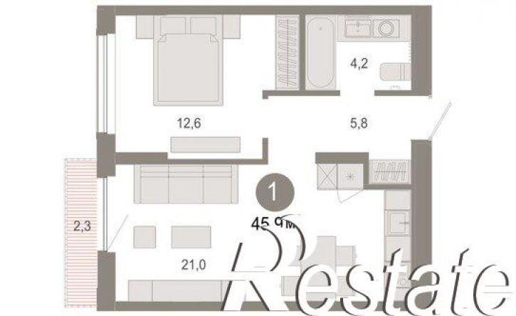 2-комн квартира в новом доме Томская улица, 52 к5,  д. 52 к5