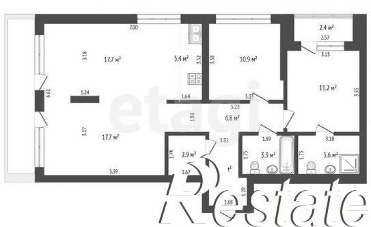 2-комн квартира Арктическая улица, 9,  д. 9
