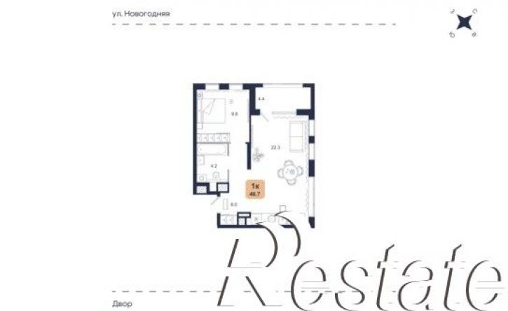 1-комн квартира в новом доме Сосьвинская улица, 33 к1,  д. 33 к1