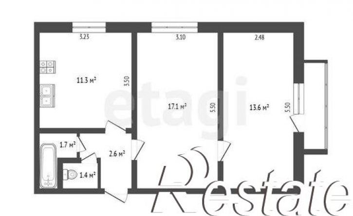 2-комн квартира улица Республики, 246,  д. 246