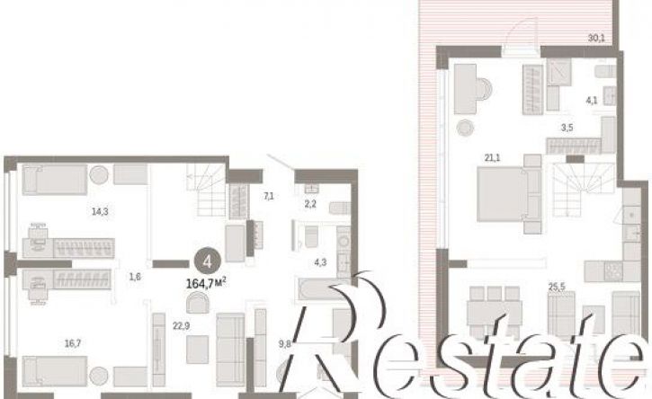 4-комн квартира улица Республики, 205 к2,  д. 205 к2