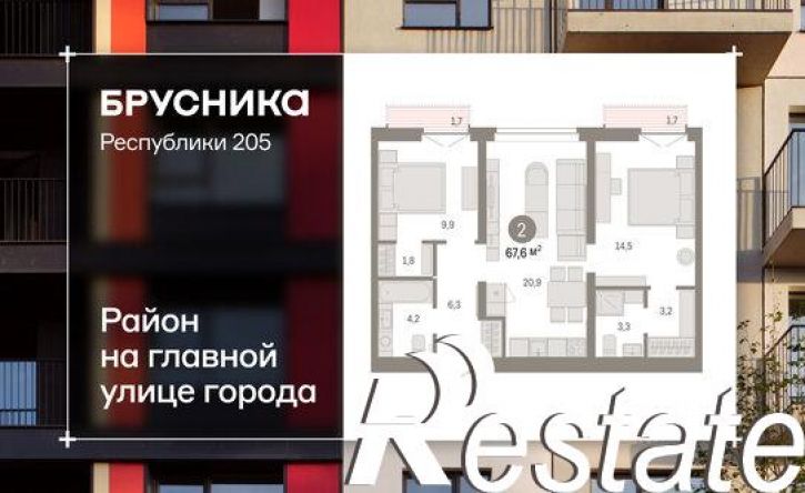 3-комн квартира улица Республики, 205 к2,  д. 205 к2