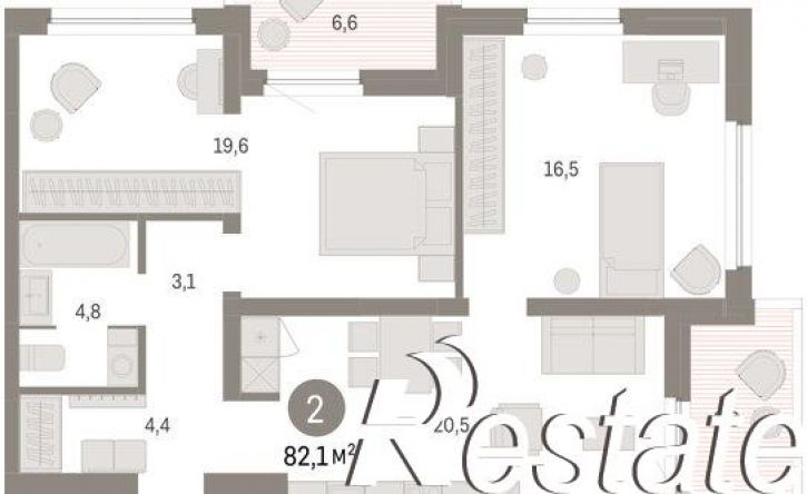 3-комн квартира в новом доме Мысовская улица, 26 к3,  д. 26 к3