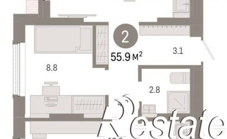 2-комн квартира в новом доме Томская улица, 52 к5,  д. 52 к5