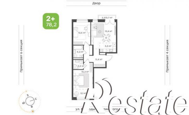 2-комн квартира в новом доме улица Ильи Кургузова, 8 c7,  д. 8 c7