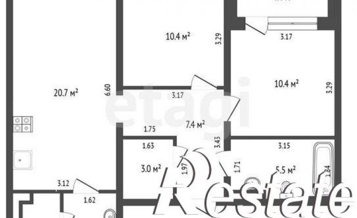 2-комн квартира улица Муравленко, 9 к1,  д. 9 к1