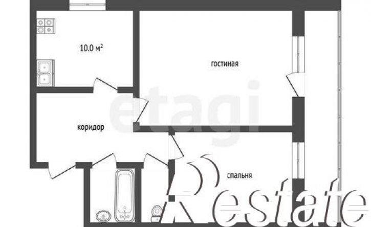 2-комн квартира улица Мельникайте, 52,  д. 52