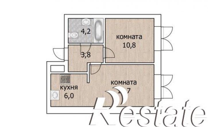 2-комн квартира Новгородская улица, 14,  д. 14