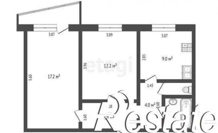 2-комн квартира улица Федюнинского, 3,  д. 3