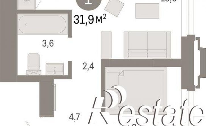 1-комн квартира в новом доме Мысовская улица, 26 к3,  д. 26 к3