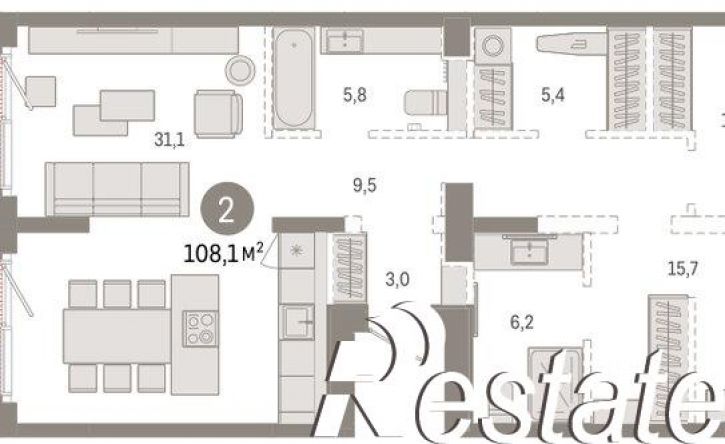 2-комн квартира в новом доме Минская улица, 92 к2,  д. 92 к2