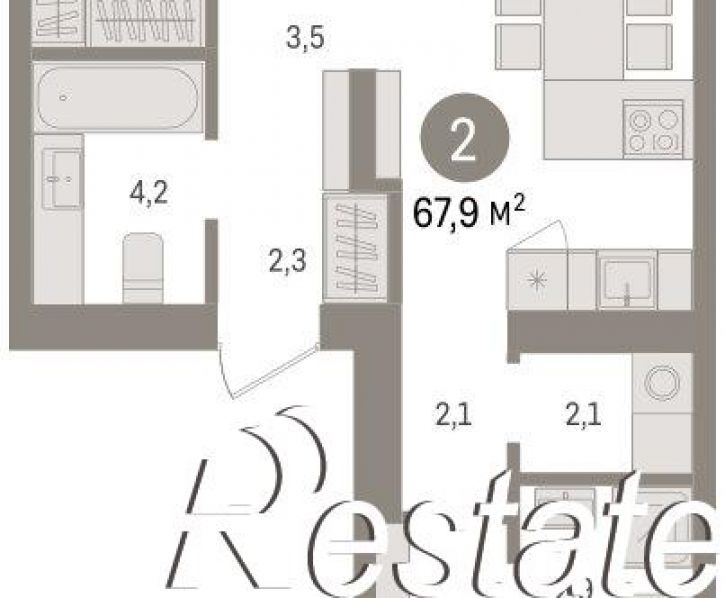 2-комн квартира в новом доме Мысовская улица, 26 к3,  д. 26 к3