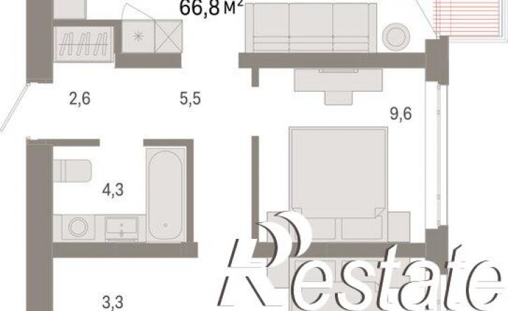2-комн квартира в новом доме улица Республики, 205 к3,  д. 205 к3