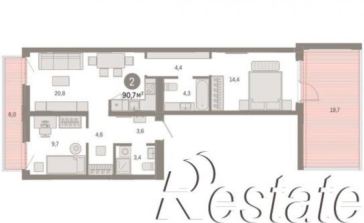 2-комн квартира в новом доме улица Республики, 205 к3,  д. 205 к3