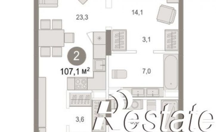 2-комн квартира в новом доме Томская улица, 52 к5,  д. 52 к5