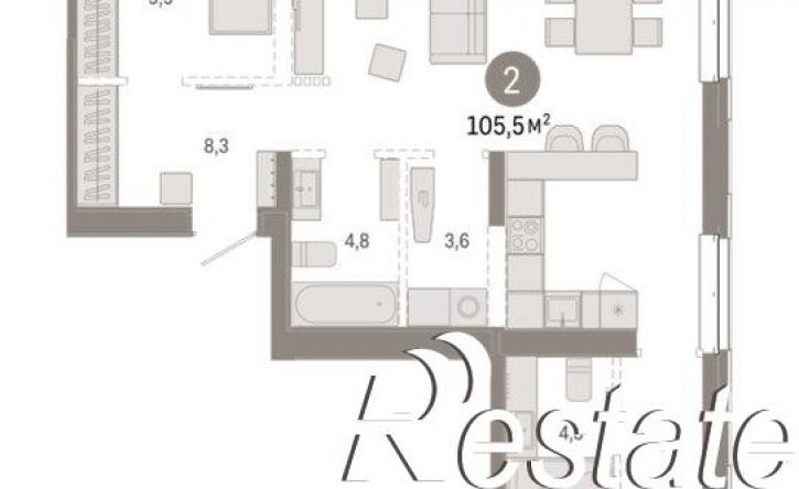 2-комн квартира в новом доме Минская улица, 92 к2,  д. 92 к2