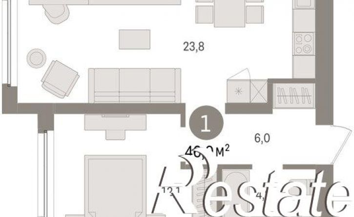 2-комн квартира в новом доме Мысовская улица, 26 к3,  д. 26 к3