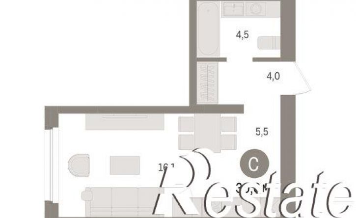 1-комн квартира в новом доме Мысовская улица, 26 к3,  д. 26 к3