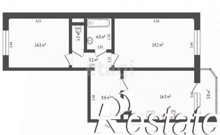 2-комн квартира улица Валентины Трофимовой, 13,  д. 13