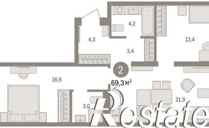 3-комн квартира в новом доме Мысовская улица, 26 к3,  д. 26 к3