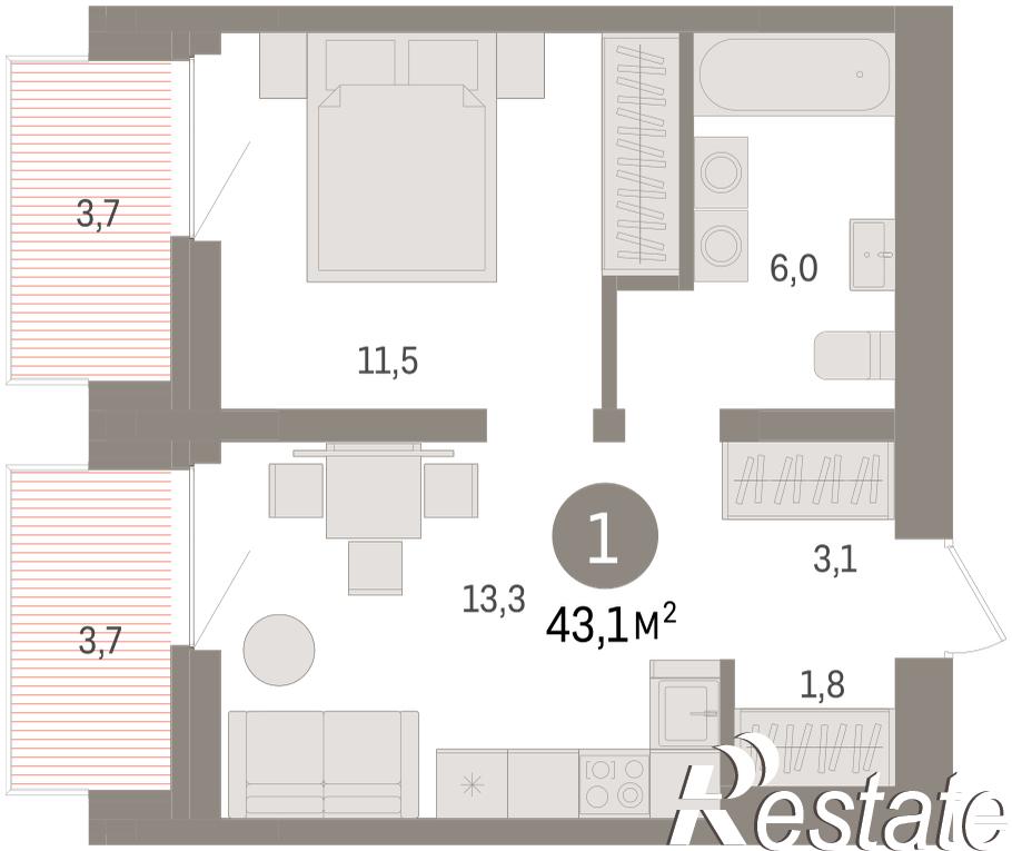 Купить квартиру за 9 520 000 рублей на Причальная, 11