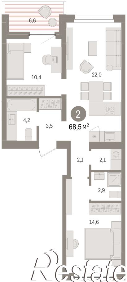 Купить квартиру за 12 230 000 рублей на Мысовская, 22