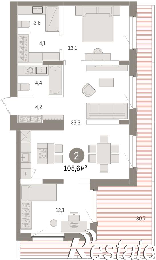 Купить квартиру за 17 540 000 рублей на Мысовская, 22