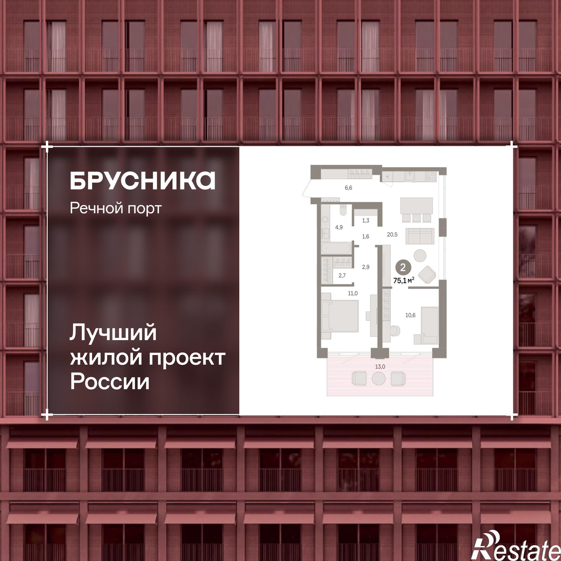 Купить квартиру за 14 480 000 рублей на Причальная, 11