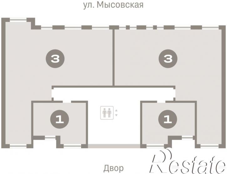 3-комн квартира в новом доме Мысовская, 22